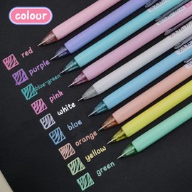 9pcs Gel Pens Colours Pastel Retractable Gel Pen Set, 0.7mm Quick Drying Pens Colored Rollerball Pens for Writing Drawing Journaling Note Taking Colouring Books Art Markers