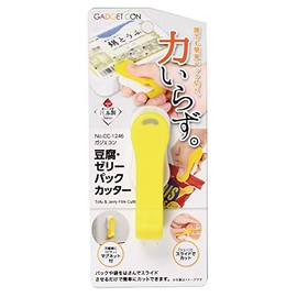 Pearl Metal CC-1246 Cutter, Yellow, Length 3.1 x Width 1.1 x Height 1.1 inches (9 x 2.7 x 2.8 cm), Tofu Jelly Pack Cutter