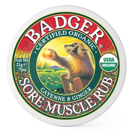 Badger Badger - Sore Muscle Rub, Cayenne Pepper and Ginger, Organic Sore Muscle Rub, Warming Balm, Muscle Relief Balm, Warming Muscle Rub, Sore Muscle Balm, 0.75 oz