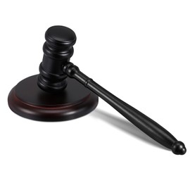 Operitacx Judge's Gavel Set Wooden Judge Hammer Courtroom Prop Legal Decor School Activity Traditional Judicial Tool