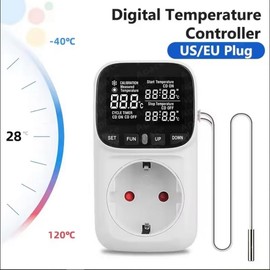 EU/US Plug Thermostat Temperature Control Thermostat for Air Conditioning Socket LCD Digital Display High Precision Socket Outlet with Timer Sensor 110 V ~ 230 V