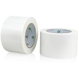BOMEI PACK 2 Rollos Cinta Ducto 3 pulgadas x 30 yardas, Cinta Multiusos de fácil rasgado Alta Adhesión,Cinta Adhesiva Resistente e Impermeable (Blanca