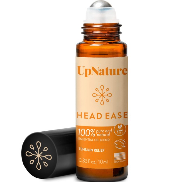 Head Ease Essential Oil Roll On Blend – Natural Head Tension Relief with Peppermint Oil, Rosemary Oil & Frankincense Oil Therapeutic Grade – Relaxing Aromatherapy Essential Oil