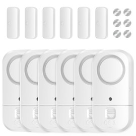 ANKOSHUN Door Window Alarm Sensors - Door Alarms for Kids Safety, Door Alarms for Home Security, for Home, Office, Store, Garage, Dorm Room, Apartment, RV, White, 6 Pack