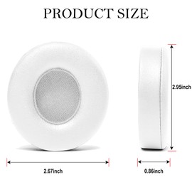 Replacement Earpads Compatible with Beats Solo3/Beats Solo2, KZIOACSH Soft On-Ear Leather Headphones Earpads Memory Foam Headset Ear Cushion Pads for Beats Solo3/Beats Solo2, White