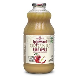 Lakewood Organic Apple Juice Bottles, 32 Fl Oz (Pack of 6)