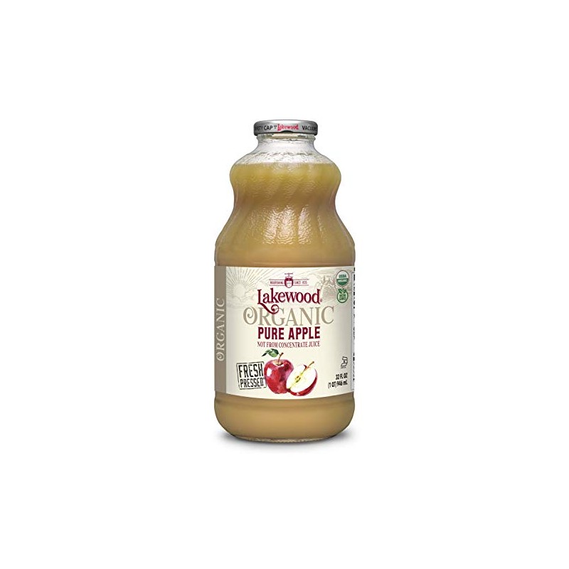 Lakewood Organic Apple Juice Bottles, 32 Fl Oz (Pack of