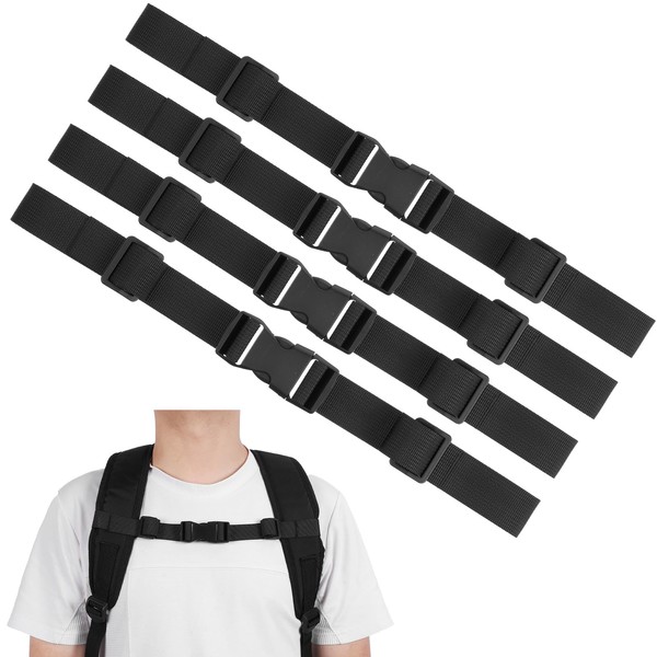 XLIUAX 4 Pcs Backpack Chest Straps, Adjustable Replacement Backpack Sternum