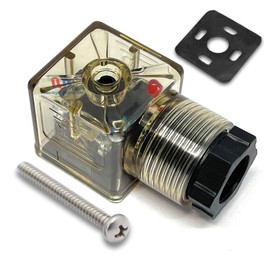 Hanshang Hydraulic DIN 43650 Type-A 3 Prong Plug for Solenoid Valve Coils (AC 110V 220V)