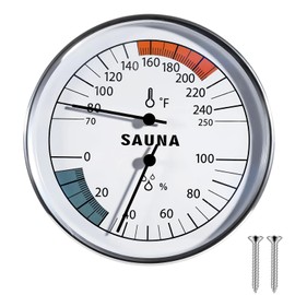 Sauna Thermometer and Hygrometer with 2 Thermometer & Hygrometer Calibration Screws, Sauna Thermometers Hygrometers Combo for Home Spa, Steam Rooms