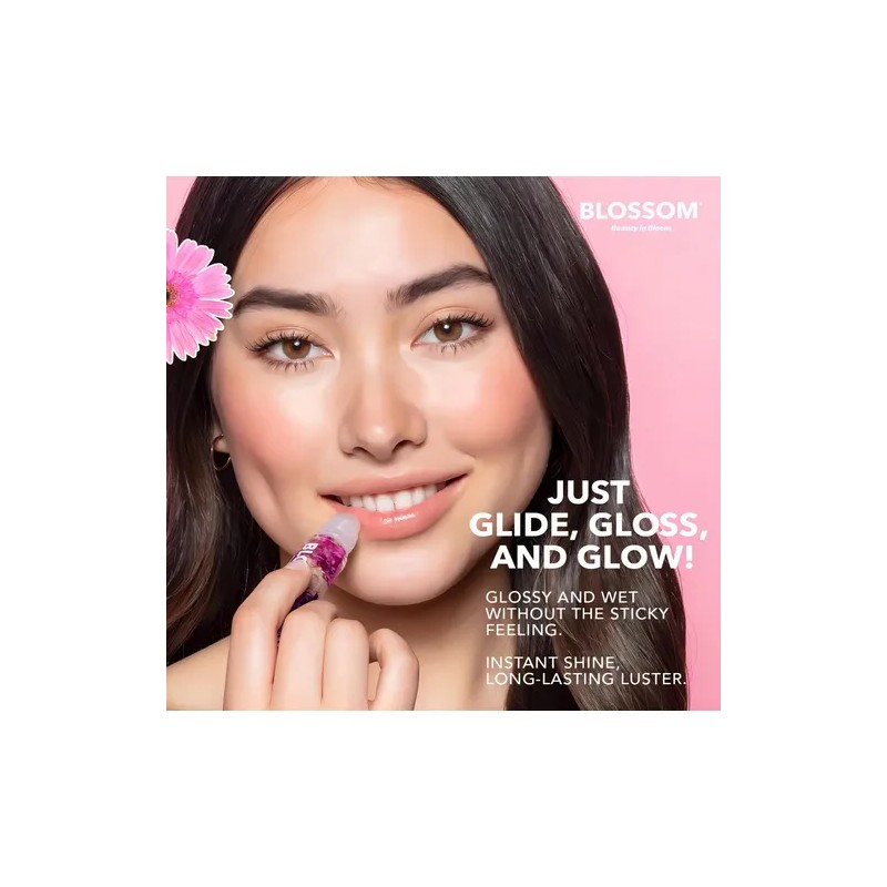 Brillo Labial Blossom Mentolado Roll-on Hidratante Vegano con Flores