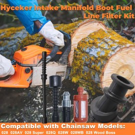 Hyceker Intake Manifold Boot Fuel Line Filter Kit for Stihl 028 028AV 028 Super Wood Boss 028WB Chainsaw 028 AV Super Fuel Line Kit 1118 141 2200 1118 358 7700