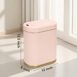 SYNCVIBE Bathroom Trash Can with Lid Butterfly 2 Gallon Sensor Trash can, Dorm Decor Waterproof Garbage Can, Automatic Slim Trash Bin, Under-Counter Wastebasket for Kitchen, Bedroom, Living Room, Pink