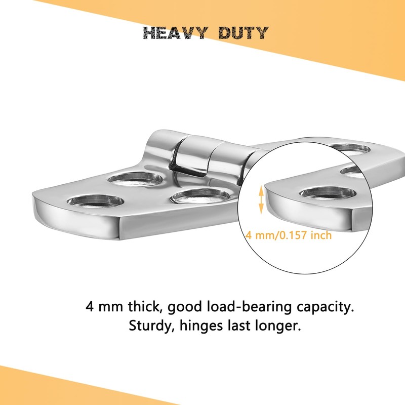 316 Stainless Steel Boat Hatch Hinges Marine Grade, 3 x