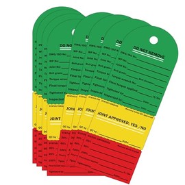 Wootile 25 Pack 2.8 x 8 inch Red Safety Inspection Tags - 3-Torque Inspected Record Tag for Equipment Maintenance & Pipeline Construction
