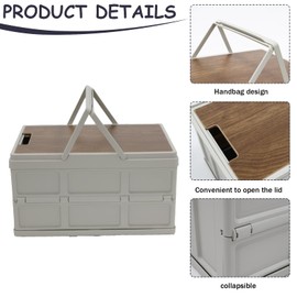 Xbopetda Kitchen Vegetable Storage Set of 2, Plastic Potato and Onion Storage Bin with Wooden Lid, Foldable Potato Bin Onion Keeper, Kitchen Pantry Organizers and Storage for Fruit Vegetable Produce