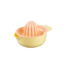 Fackelmann 17041 Manual Citrus Juicer, Lemon Squeezer, Citrus Juicer, Manual Juicer, Manual Lemon Squeezer, Fruit Squeezer, Plastic, Yellow, Orange, 14.2 x 10.9 x 9 cm