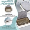 Realand 2Pcs Soap Dish Holder with Drainage Tray and Lid,