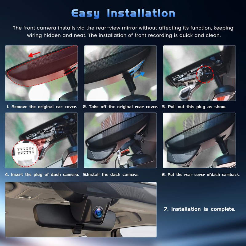 4K Dash Cam Custom fit for Toyota Camry & Camry