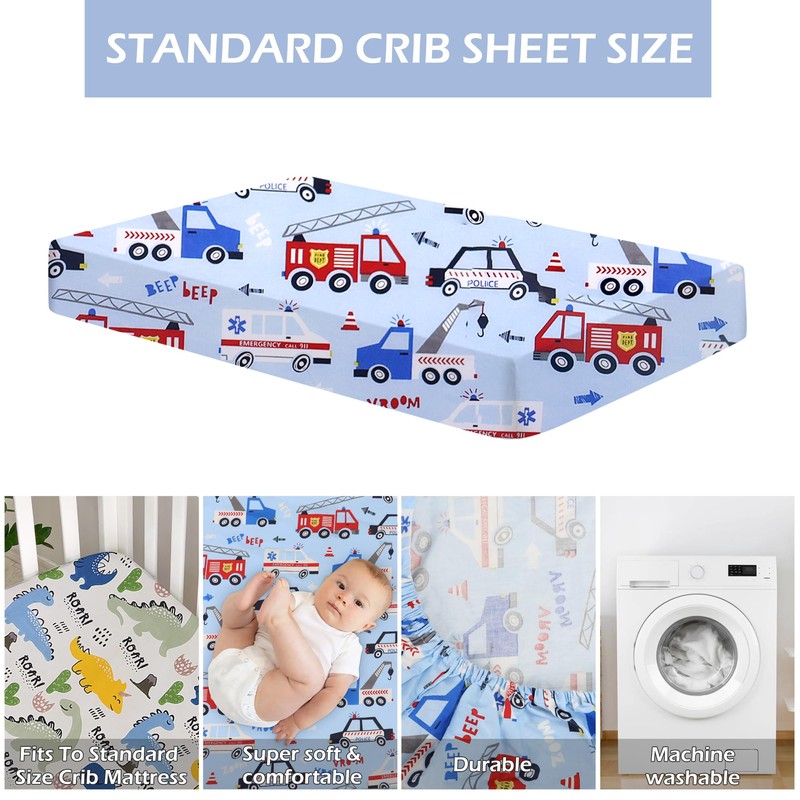 2 Pack Mini Crib Sheets 38'' x 24'', Soft Cotton