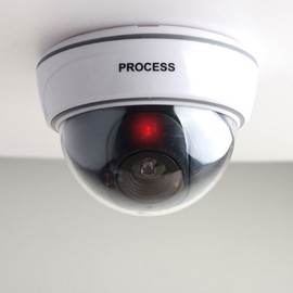 Dome Dummy CCTV Camera with Red LED for Theft Prevention Indoor/Outdoor Use