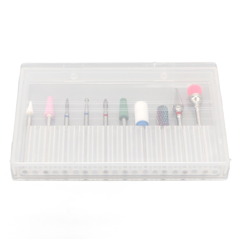 10 Pcs Nails Drill Bit Set Portable Remove Polishing Nail