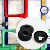 Pack of 6,15mm Plastic Radiator Pipe Covers Black Pipe Collars