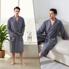 Mens Robes All-Season Waffle Lightweight Spa Knit Shawl Bathrobe Soft