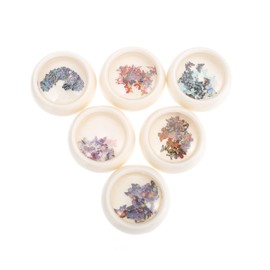 FOMIYES Nail Art Butterflies 6 Sets of 3D Holographic Nail Gems for Manicure Ornaments