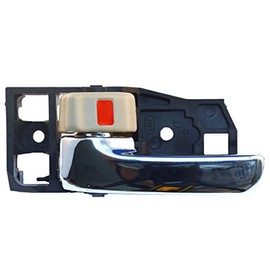 PT Auto Warehouse TO-2510ME-LH - Inside Interior Inner Door Handle, Beige/Tan (Ivory) Knob with Chrome Lever - Driver Side