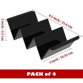 webake Taco Holder Stand 4 Pcs Acrylic Taco Rack Holders Taco Tray for Taco Shells, Restaurant and Home Use, Black