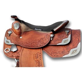 Southwestern Equine ComfortRider Saddle Cushion - Memory Shock-Absorbing Seat Pad for Western Saddles by OrthoRide (Blue)