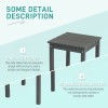 Dark Grey Square HDPE Adirondack Side Table Weather Resistant Small