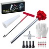 ZHAO GE Reifenventil-Abzieher-Werkzeug-Set,Ventil-Installationswerkzeug-Set, inklusive Vorbauabzieher, Hakenwerkzeug, Hilfswerkzeug und Handschuhe,7-teiliges Reifenventil-Reparatur-Werkzeug-Set