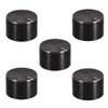 sourcing map 5pcs Potentiometer Knob Knurled Shaft Black Aluminum Smooth