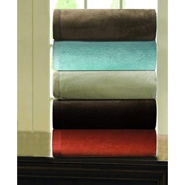 DownTown Company, Acrylic & Cotton Cotton Blend Blanket, Cashmere Softness, Cream Color, Throw Size