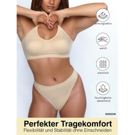 DIXXSON Pack of 3 Women's Bralette Bra Soft Padded Adjustable without Underwire Yoga and Leisure (Size XS - XL), Black, blue grey, beige