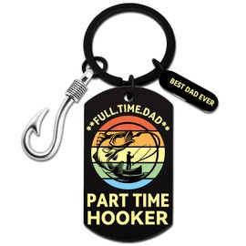 igvean Dad Valentines Gift Fishing Dad Gifts Funny Keychain Cool Gifts for Fisherman Dads Birthday Gift Christmas Fathers Day Present for Father Fishing Stuff for Men