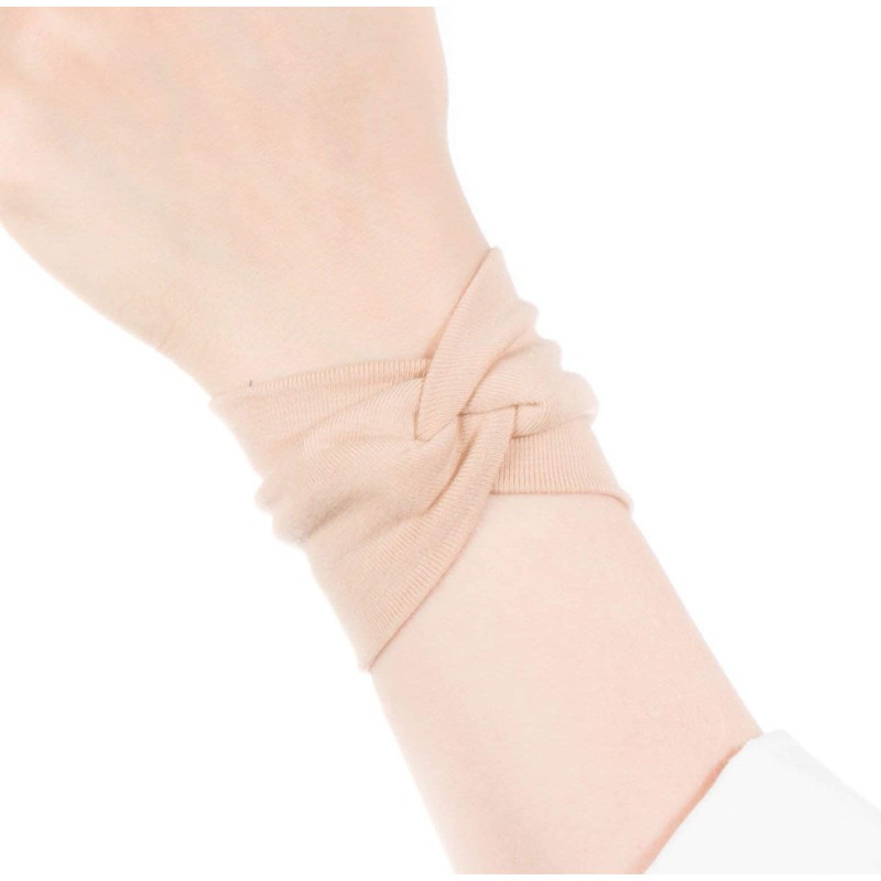 Forgotten Cotton Twist Fabric Wrist Cuff Bracelet (Nude)