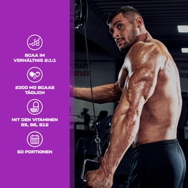 Scitec Nutrition Mega BCAA 2300 Essential Amino Acids 2:1:1 L-Leucine, L-Isoleucine, L-Valine with Vitamins, 120 Capsules