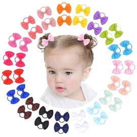Voarge 40 Piezas Gomas Pelo Niña, el pelo cinta grosgrain pelo elástico banda de goma titular de cola de caballo accessories para el cabello para niños pequeños, accessories para el Cabello