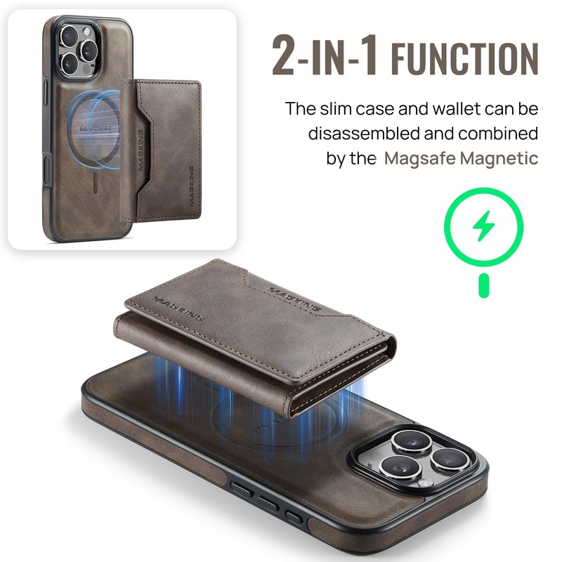 XYAJUANG Compatible with Iphone16 Pro Max，The 2 in 1 Detachable