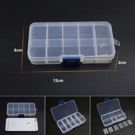 Plastic Jewelry Box Organizer 2Pcs 10 Grids Clear Container Storage Box for Jewelry Cosmetics Craft Tackle Pills Beads Bolts and Nuts
