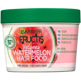 Garnier Hair Mask, Watermelon, Hairfood Moisturising 3-in-1 Mask, Gently Detangles Fine Hair, Gives Unparalleled Shine, Fructis, 390 ml