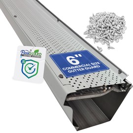 FlowGuard USA Made Professional DIY 6 Inch 50-Year Gutter Cover System - White - Aluminum Gutter Guards - 22 Feet - by FlexxPoint