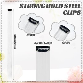 10 Pcs Hair Extensions Clip In, White Clip in Hair Extension 22 Inch White Hair Extensions Synthetic Clip in Hair Extensions Hair Accessories for Kid Girls Women Hair Decor