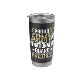 Proud Army National Guard Brother Veterans Day American Flag Stainless Steel Insulated Tumbler