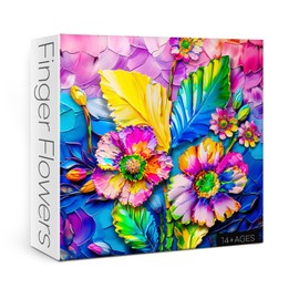 Colorful Flower Puzzles for Adults 1000 Pieces, Beautiful Art Wildflower Pages Painting Jigsaw Puzzles, Difficult Challenging Floral Plant Puzzle