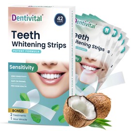 Teeth Whitening Strips, 42 Strips (21 Treatments) – Zero Sensitivity Whitening with Enamel Strengthening & Gum Revitalization – White Strips for Deep Stain Removal with Dry Non-Slip Technology