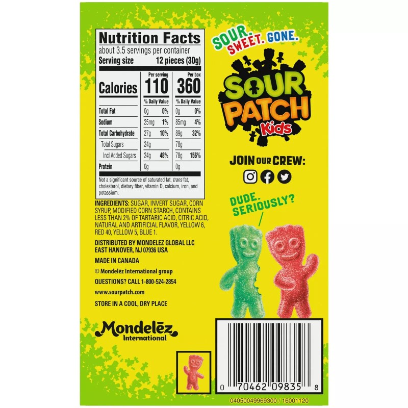 Sour Patch Kids Original Soft & Chewy Candy 3.5 oz